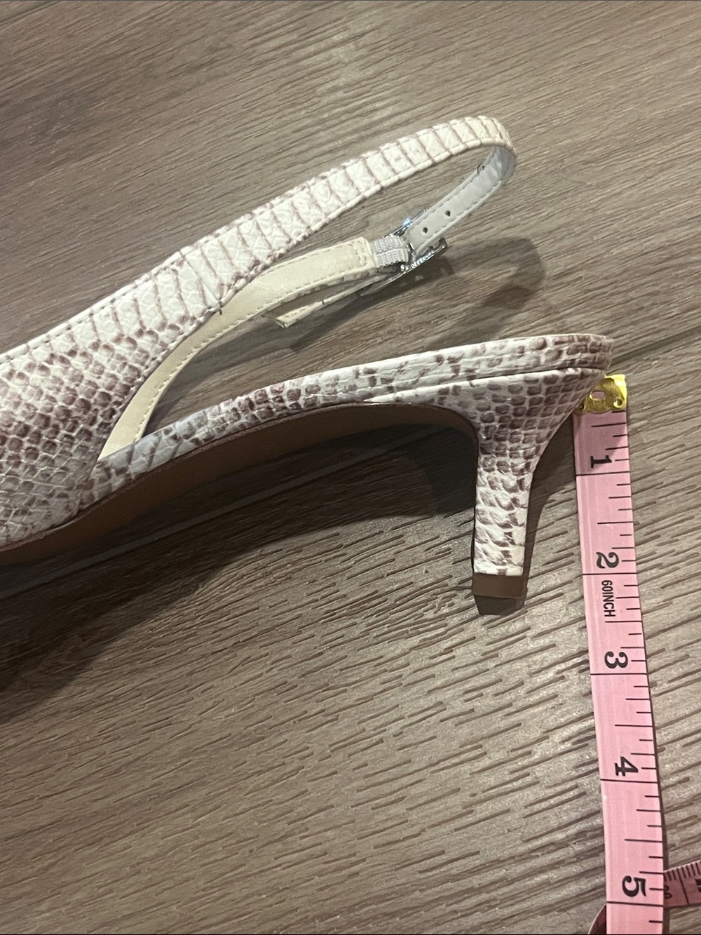 Franco Sarto Kate White Snake-Embossed Slingback Heels Size 7 - Picture 13 of 13